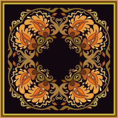 Vektör etnik soyut çiçek çizimi