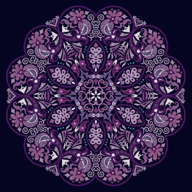 Vektör etnik soyut çiçek çizimi