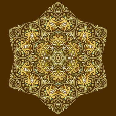 Vektör etnik soyut çiçek çizimi