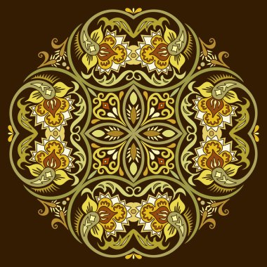 Vektör etnik soyut çiçek çizimi