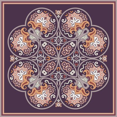 Vektör etnik soyut çiçek çizimi