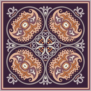 Vektör etnik soyut çiçek çizimi