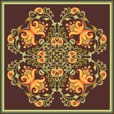 Vektör etnik soyut çiçek çizimi