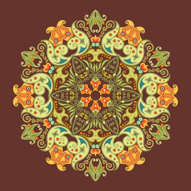 Vektör etnik soyut çiçek çizimi