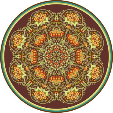 Vektör etnik soyut çiçek çizimi