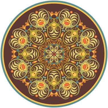 Vektör etnik soyut çiçek çizimi