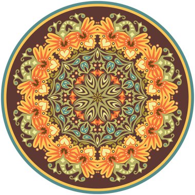 Vektör etnik soyut çiçek çizimi