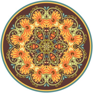 Vektör etnik soyut çiçek çizimi