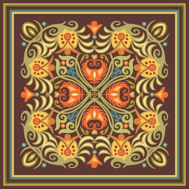 Vektör etnik soyut çiçek çizimi