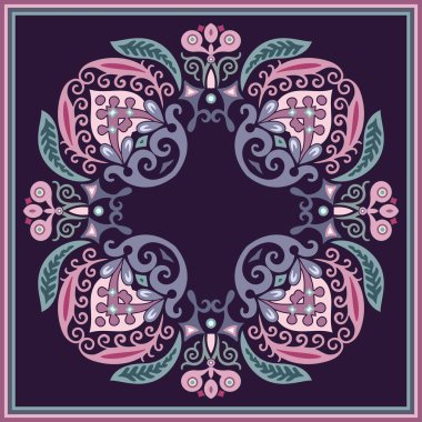 Vektör etnik soyut çiçek çizimi