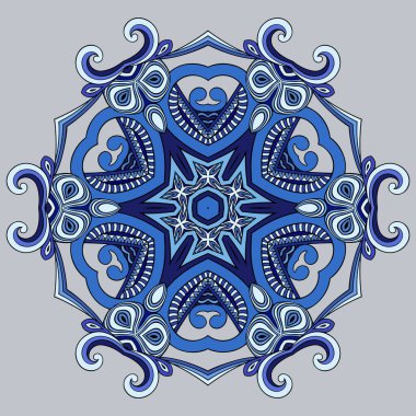 Vektör süslemeli kar tanesi çizimi