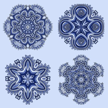 Vektör dekoratif kar taneleri seti