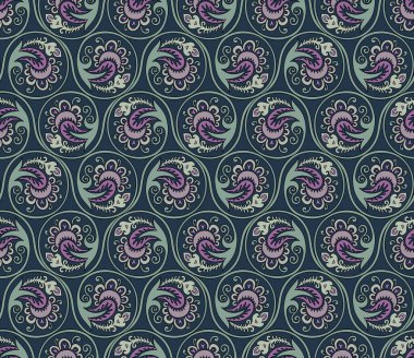 Vektör çiçekli örülmüş elementler kusursuz desen