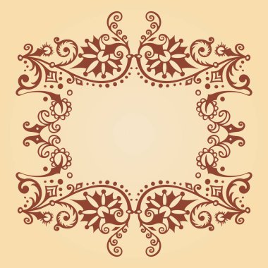 Vektör süsleme doğa vintage çerçeve