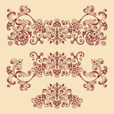 Vektör süslemeli vintage tasarım elementleri