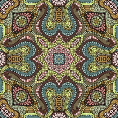 Vektör soyut etnik el kusursuz desen çizdi