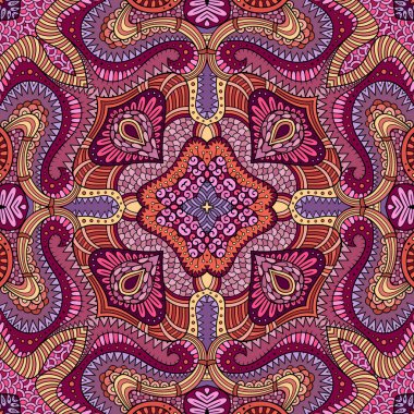 Vektör soyut etnik el kusursuz desen çizdi