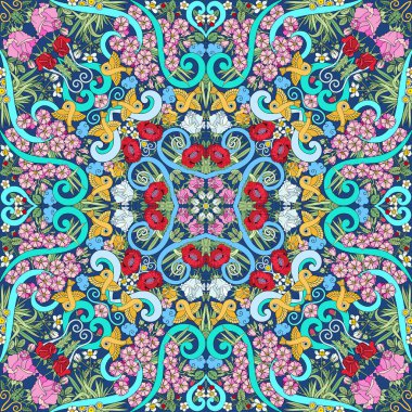 Vektör soyut doğa el çizimi kusursuz desen