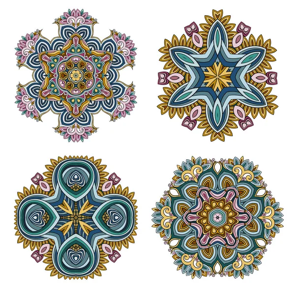 Ensemble floral décoratif décoratif vectoriel abstrait — Image vectorielle