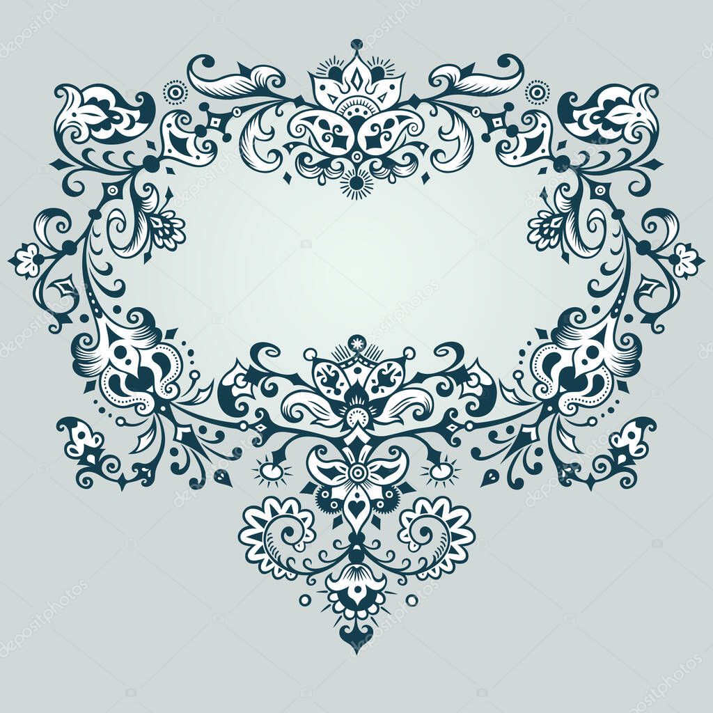 Vector ornamental nature vintage border