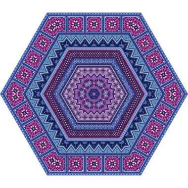 Vektör soyut etnik mandala altıyüzlü figürü