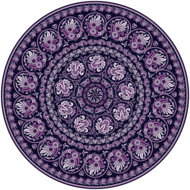 Vektör etnik yuvarlak süsleme.