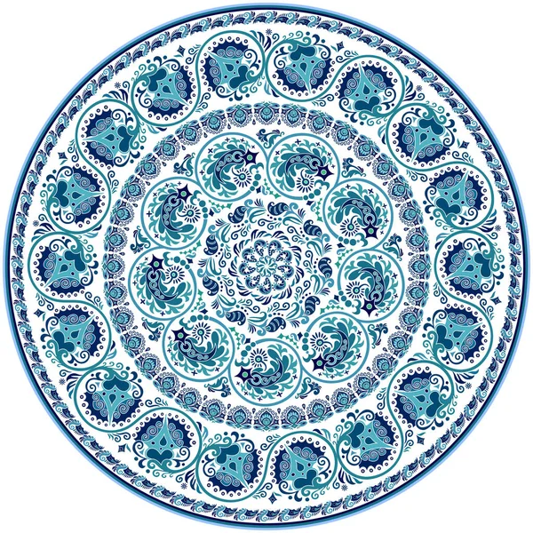 Illustrazione ornamentale rotonda etnica vettoriale. — Vettoriale Stock
