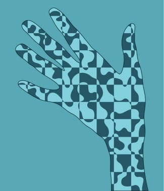 İçinde kareli desen olan el çizimi