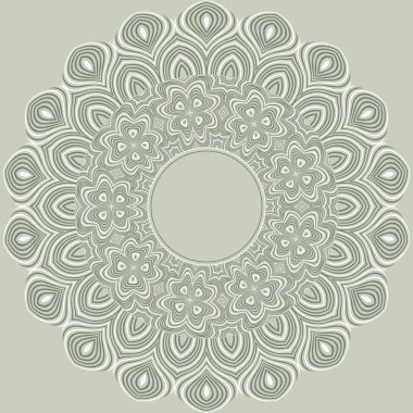 Vektör dekoratif etnik yuvarlak mandala illüstrasyonu
