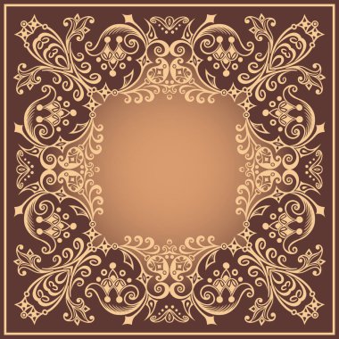 Vektör çiçekli etnik süsleme