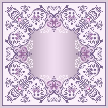 Vektör çiçekli etnik süsleme