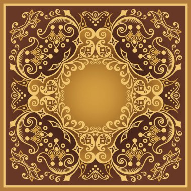 Vektör çiçekli etnik süsleme