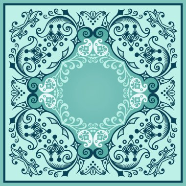 Vektör çiçekli etnik süsleme