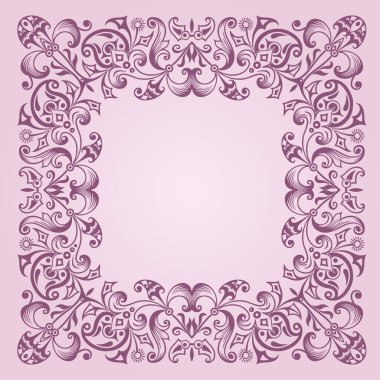 Vektör çiçekli etnik süsleme