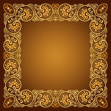 Vektör çiçekli etnik süsleme