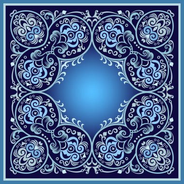 Soyut vektör süslemeli doğa vintage çerçeve.