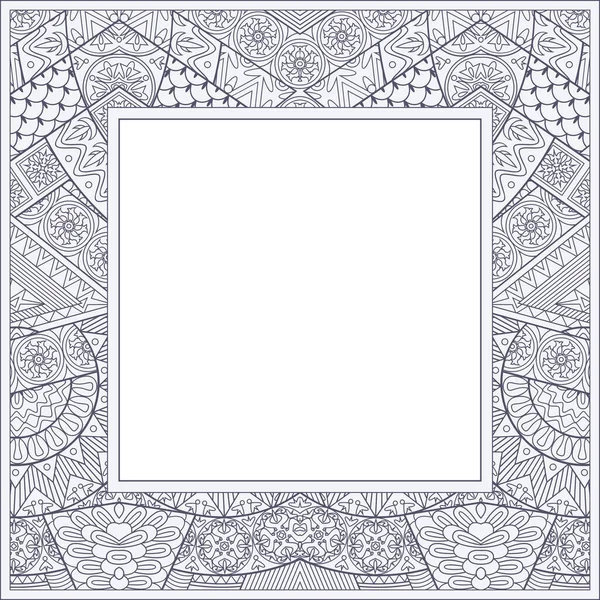 Vector abstract ornamental outline ethnic frame — Stock Vector