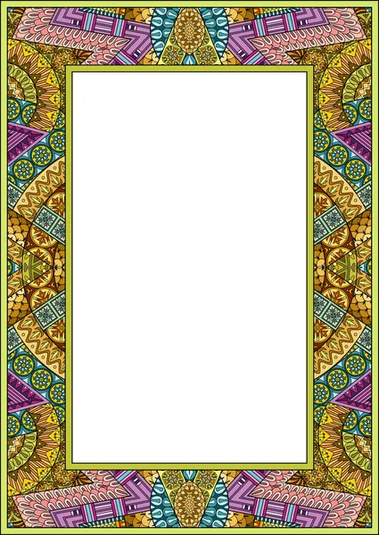 Vector abstract ornamental vintage ethnic frame — Stock Vector