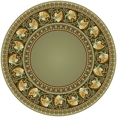 Vektör soyut süs doğası etnik yuvarlak çerçeve