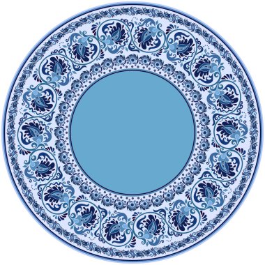 Vektör soyut süs doğası etnik yuvarlak çerçeve