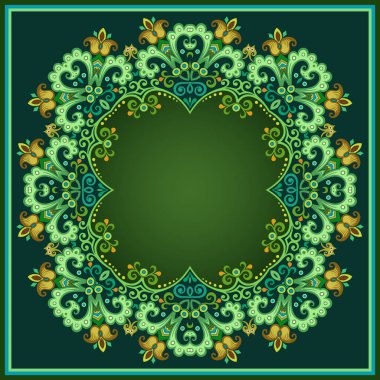 Çiçek vektör sınırı. Doğa çizimi