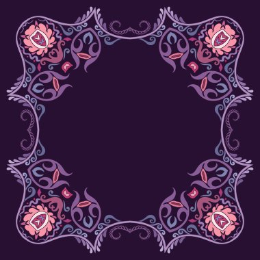 Çiçek vektör sınırı. Doğa çizimi