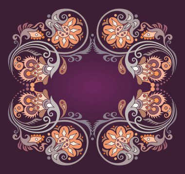 Çiçek vektör sınırı. Doğa çizimi