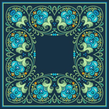 Çiçek vektör sınırı. Doğa çizimi