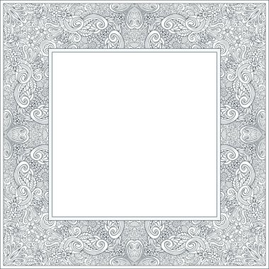 Çiçek vektör sınırı. Doğa çizimi