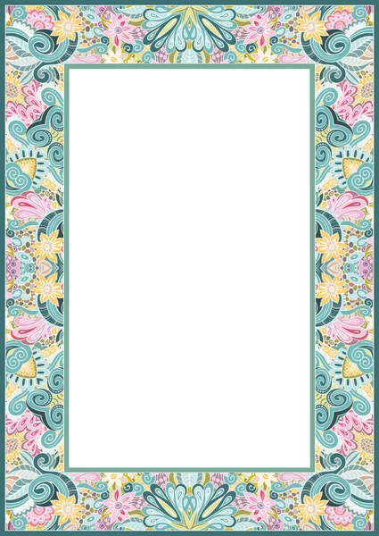 Bordure vectorielle florale. Illustration nature — Image vectorielle