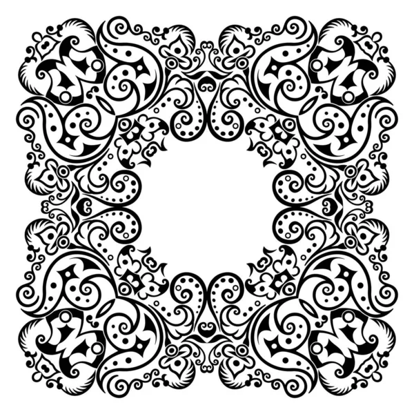 Floral hand drawn vintage border. Frame design. — Stock Vector