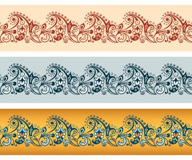 Soyut etnik doğa fayans çizgileri ayarlandı