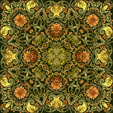 Vektör etnik doğa süs arka planı