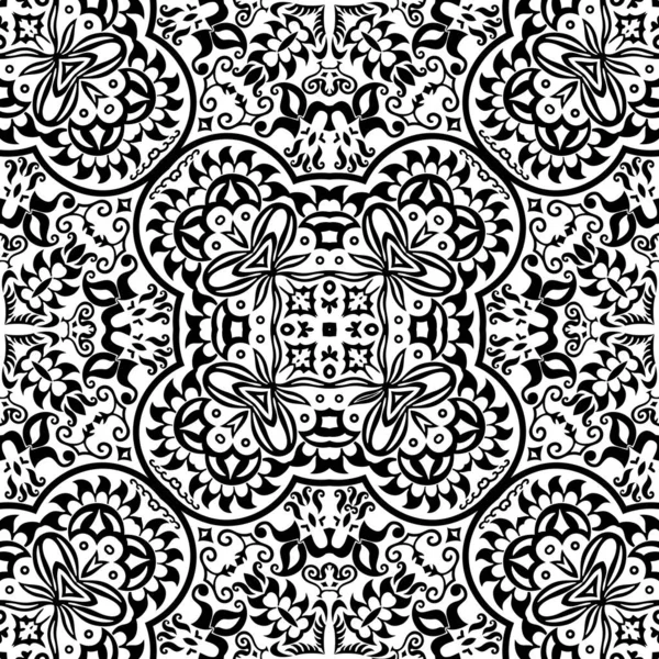 Vetor mão étnica desenhada fundo ornamental. — Vetor de Stock